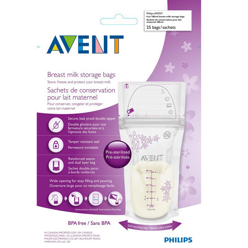 Túi Trữ Sữa Philips Avent 25túi/hộp -180ml