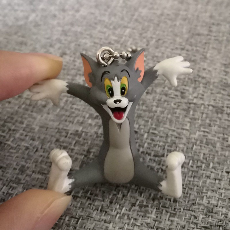 1 Bộ 5 Đồ trang trí Nhân Vật Tom & Jerry Kích Thước 3-6cm Trang Trí Túi Xách