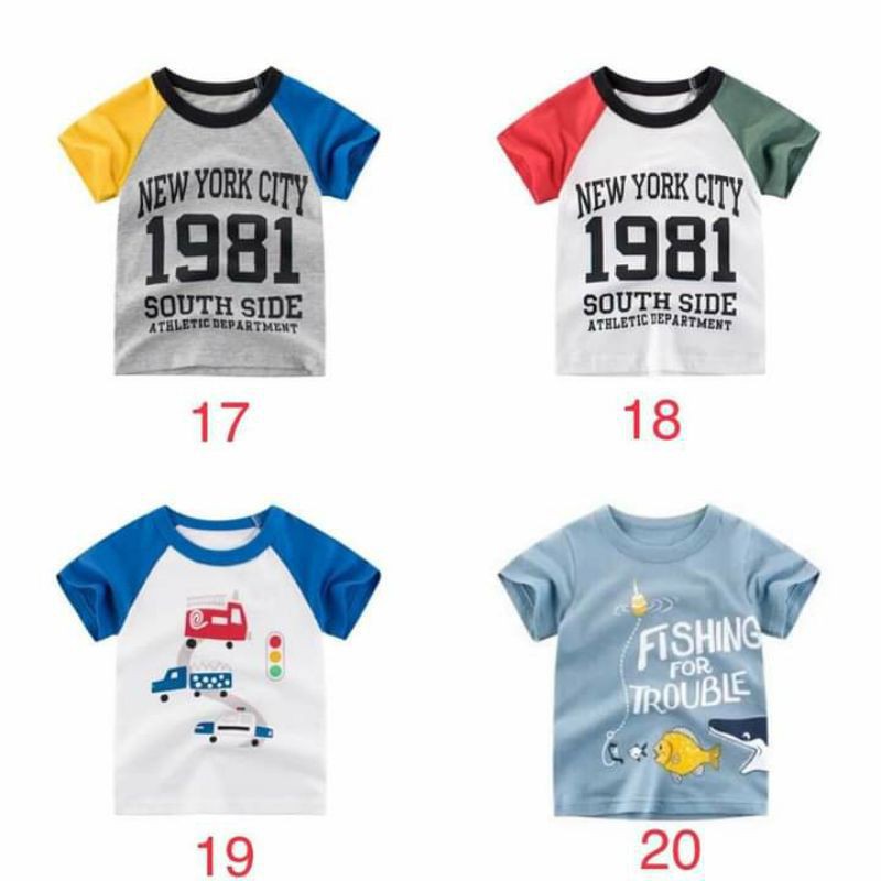 [Chuẩn Hãng] Áo Thun Ngắn Tay 100% Cotton 27Kids Cho Bé Trai 2 3 4 5 Tuổi