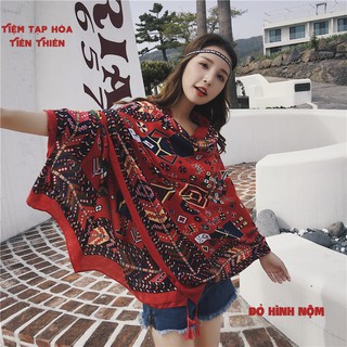 Khăn thổ cẩm họa tiết boho Đỏ 140k (ẢNH THẬT)