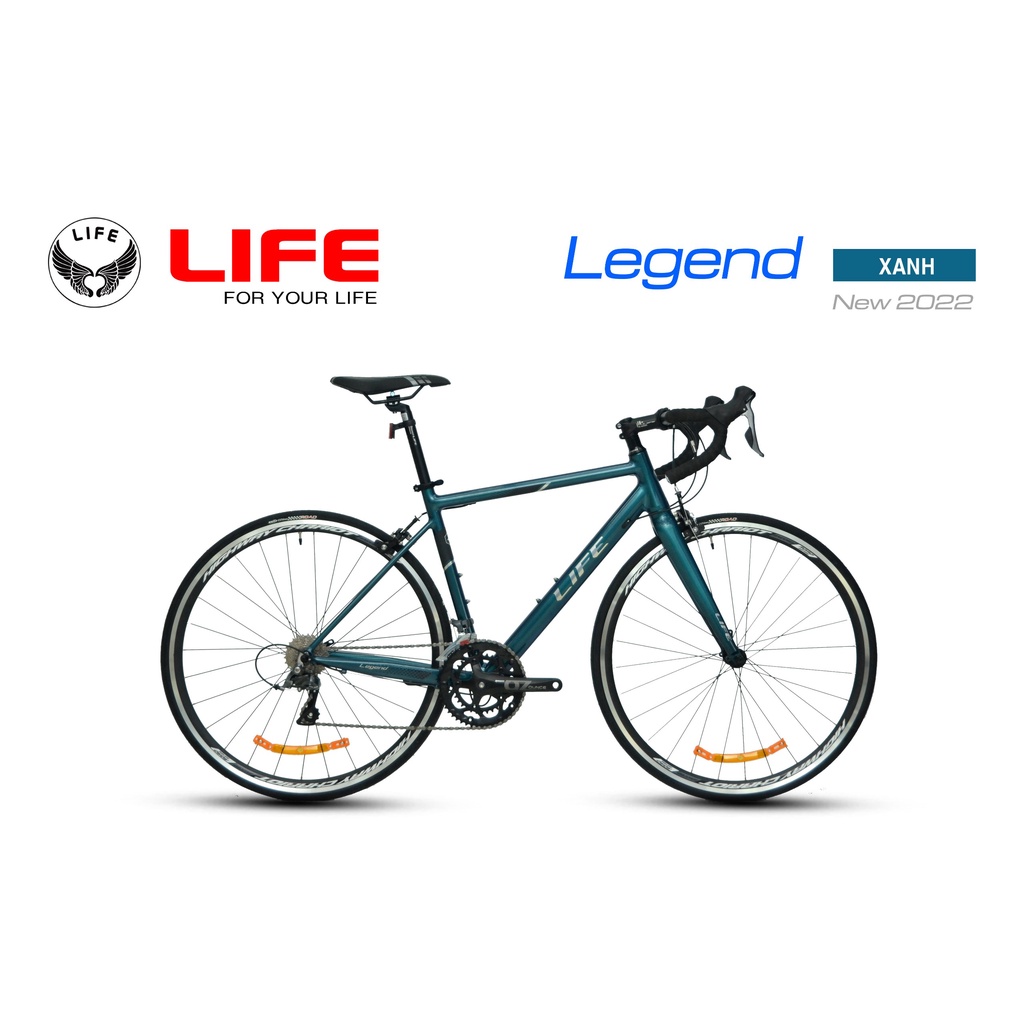Xe đạp đua LIFE LEGEND, Khung Nhôm cao cấp mối hàn mịn, Tay đề lắc SHIMANO Claris R2000 2x8 ( 16 tốc độ)