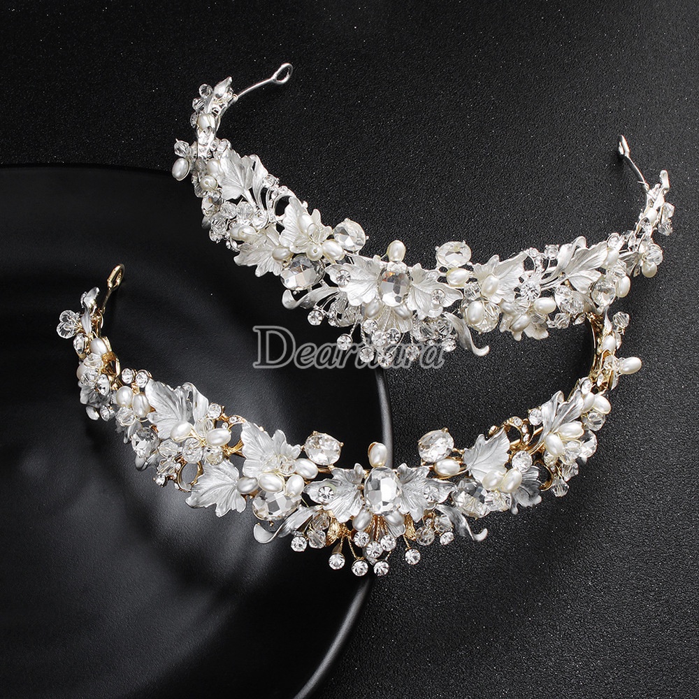 Băng Đô Cài Tóc Đính Đá Và Ngọc Trai Nhân Tạo Phong Cách Âu Mỹ