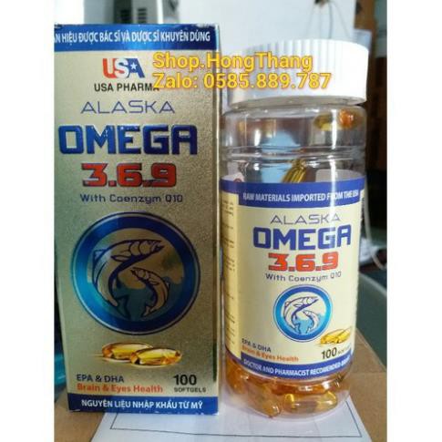 Dầu cá Alaska omega 369 Dùng cho người bị mắc bệnh tim mạch, cao huyết áp, xơ vữa động mạch 100 viên