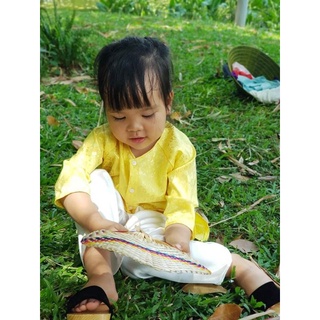 Áo bà ba vải gấm cho bé gái