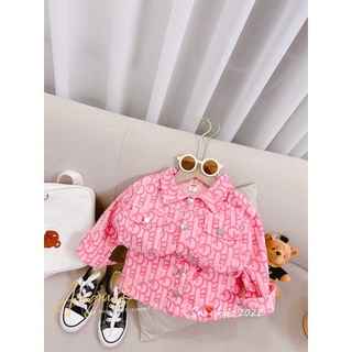 Set bò jean hồng cho bé gái