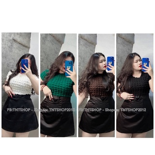 Áo Croptop Xốp Cổ Tròn [ TNT SHOP BIGSIZE 60kg - 90kg ]