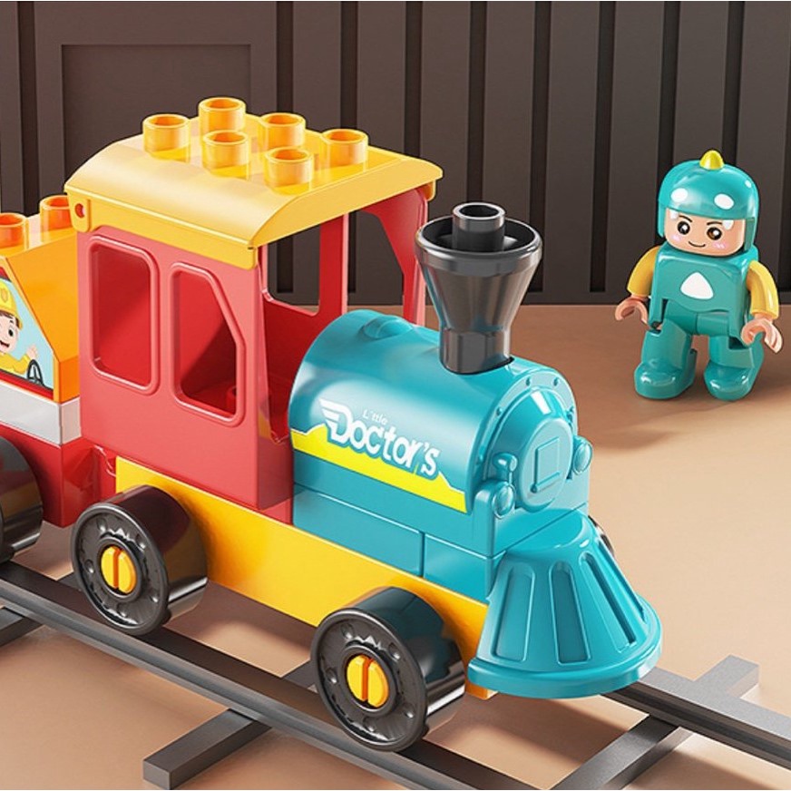 Đồ chơi xếp hình cho bé Lego Robot biến hình chính hãng Feelo - Bộ Lego Duplo xe robot 195CT, quà tặng sinh nhật cho bé