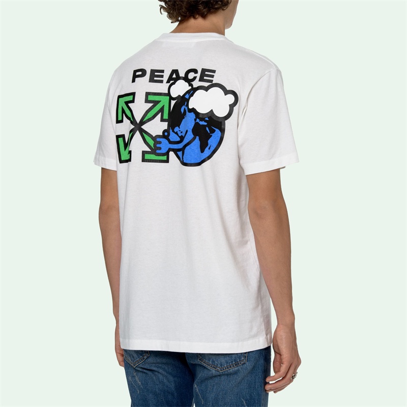 Off WHITE Áo Thun Ngắn Tay In Hình Thời Trang Cho Nam Nữ