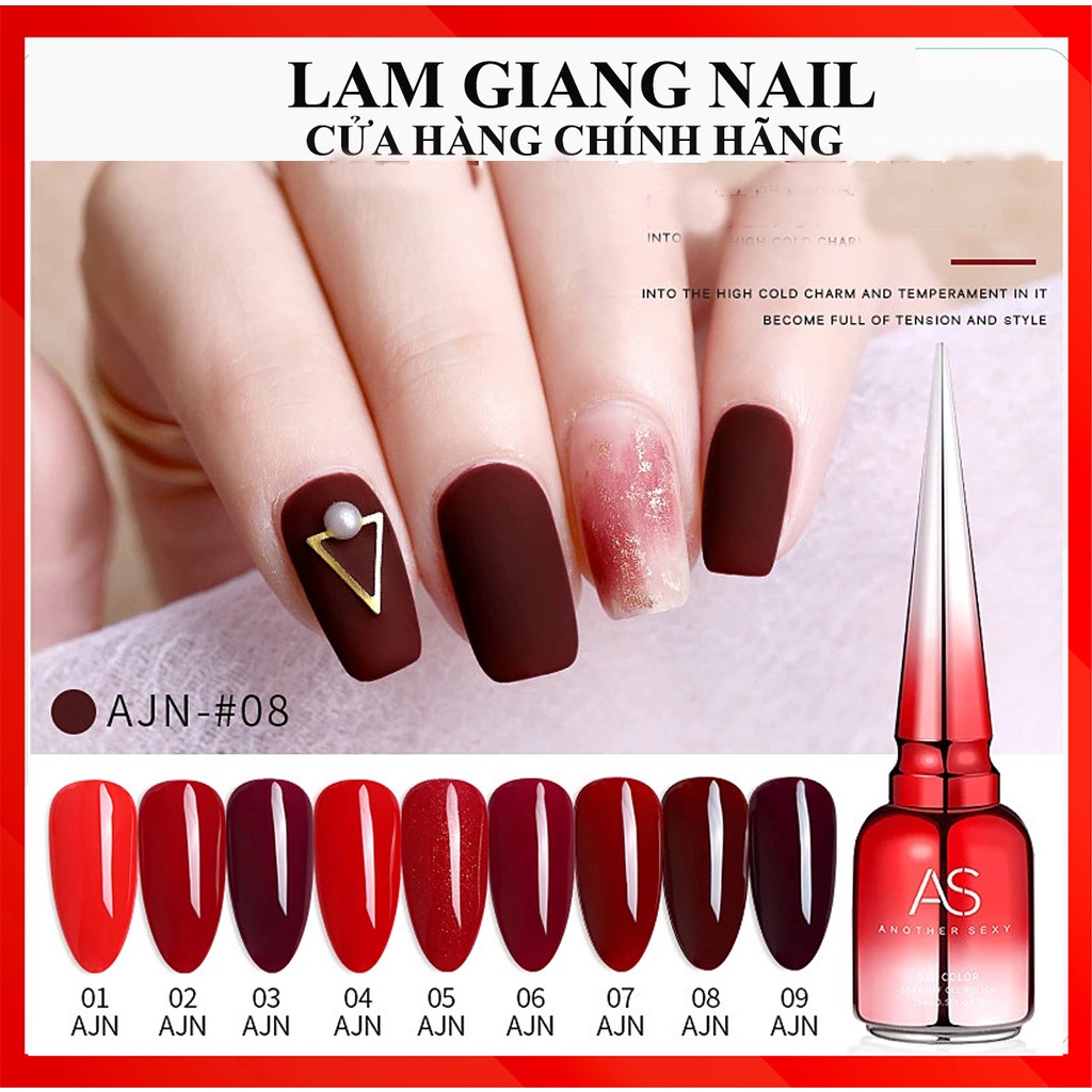 SET Sơn gel AS mẫu chai đỏ nhọn mã AJN 9 chai 15ml siêu HOT siêu xịn