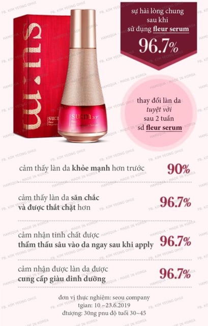 Su:m37 Serum Fleur Regenerative - Tinh chất sum đỏ trẻ hoá da cao cấp, chống lão hoá