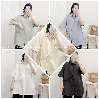 Áo sơmi nữ kiểu vải lụa dáng freesize 5 màu