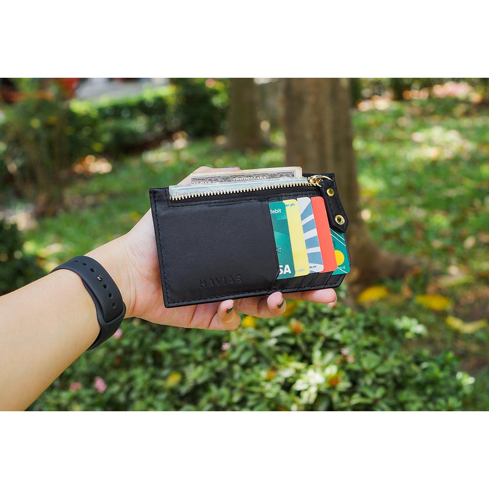 [Mã BMBAU50 giảm 50K đơn 150K] Ví Da Mini Harmony Handcrafted Wallet HAVIAS_Đen (Black)