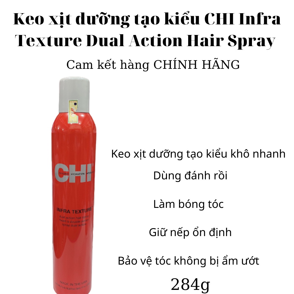 Keo xịt dưỡng tạo kiểu CHI Infra Texture Dual Action Hair Spray 284g