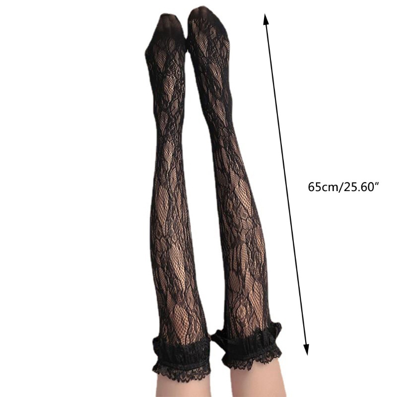 Vớ lưới dài qua gối phong cách lolita Nhật Bản quyến rũ tùy chọn màu sắc cho nữ