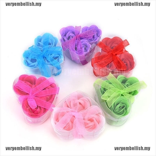 Set 3 bông hoa hồng sáp nhiều màu sắc