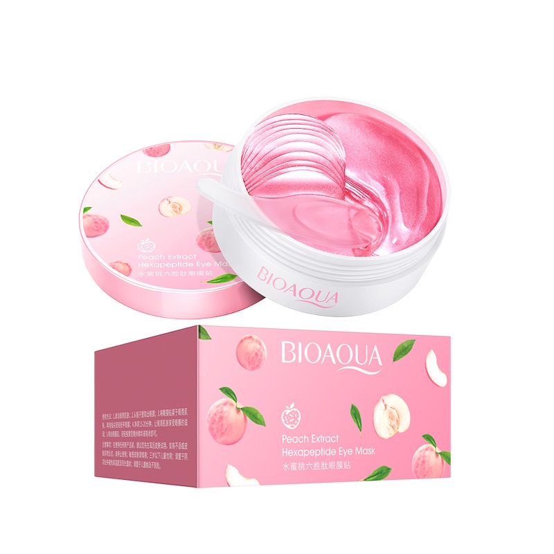 Mặt nạ mắt Hàn Quốc dưỡng ẩm Bioaqua 60 miếng tinh chất anh đào, Mặt nạ hoa anh đào cấp ẩm mắt giảm thâm và bọng mắt