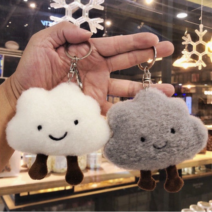 Gấu bông mini trang trí hình Đám mây bồng bềnh dễ thương siêu cute, móc chìa khóa đa năng làm món quà sinh nhật ý nghĩa
