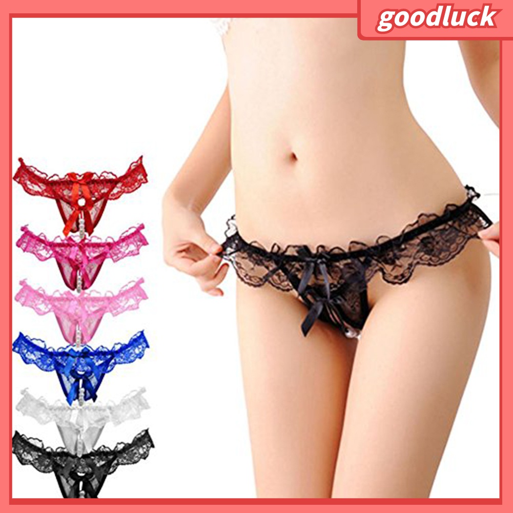 Quần Lót Lọt Khe Phối Ren Và Hạt Gợi Cảm Cho Nữ