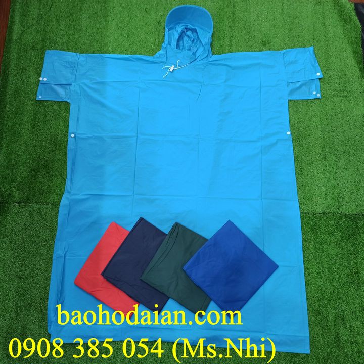 Áo mưa cánh dơi họa tiết trơn vải dù chống thấm nước tốt- Hình thật