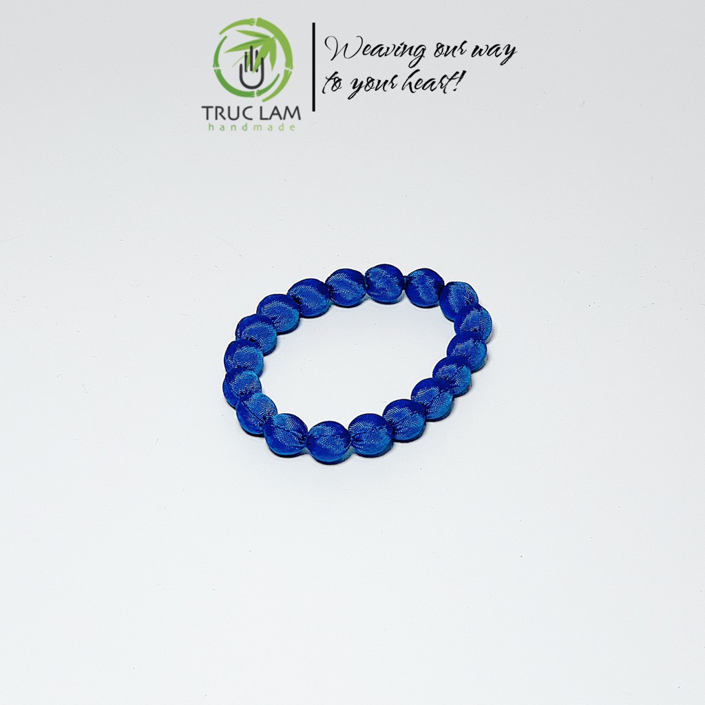 Vòng Đeo Tay Hạt Gỗ Bọc Vải Lụa Nhiều Màu Sắc  – Trúc Lâm Handmade