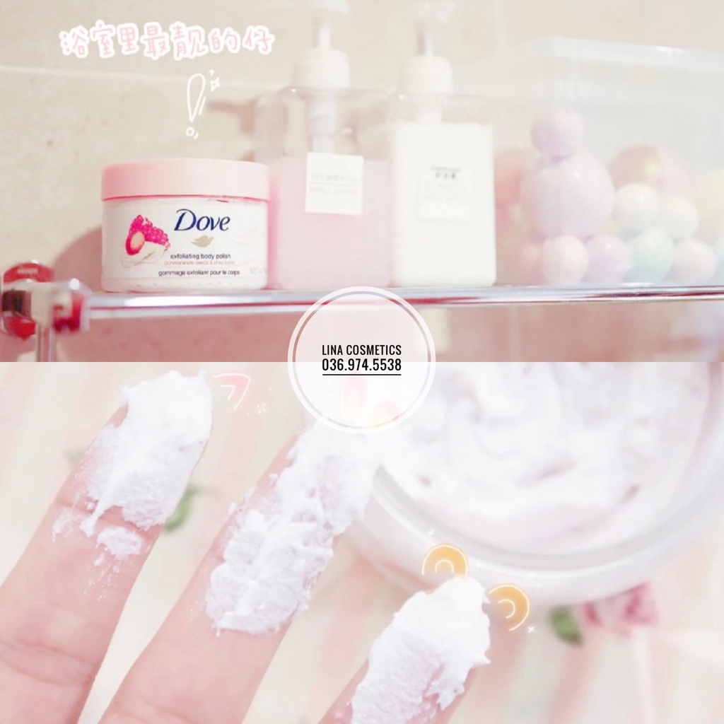 Tẩy Da Chết Body Dove Exfoliating Body Polish Hương Lựu Đỏ Kiwi