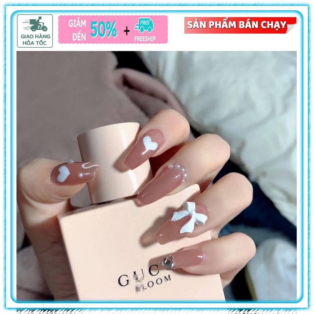 Bộ 24 móng tay giả thời trang làm nail mã X