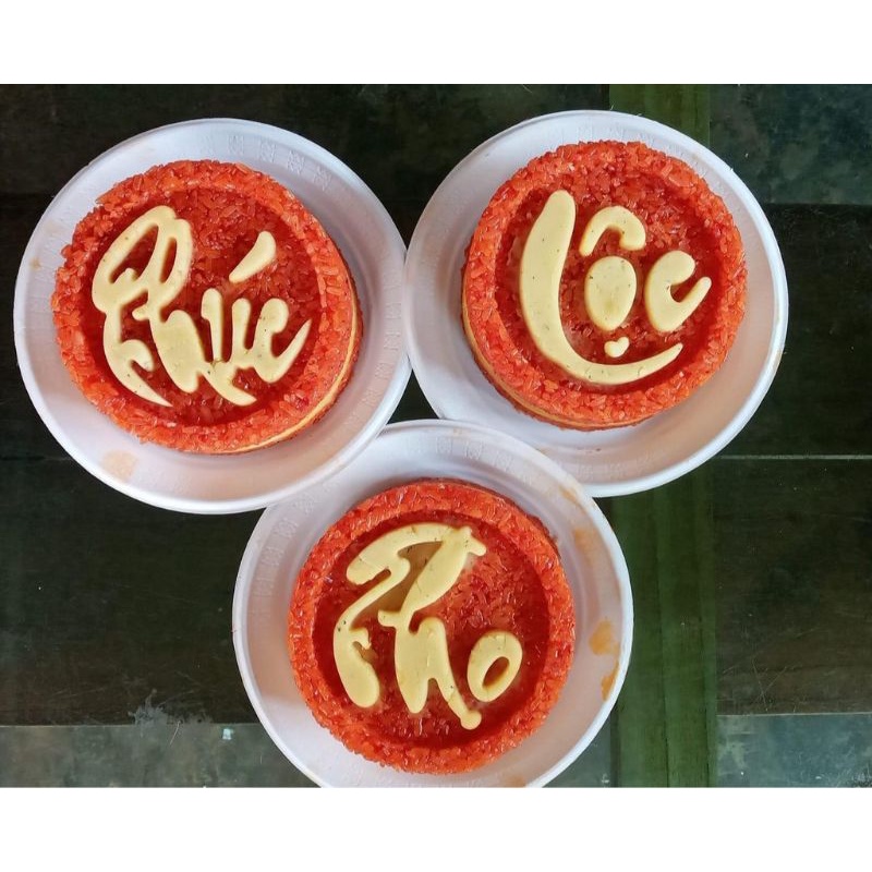 Khuôn xôi tròn chữ thư pháp  Phúc/Lộc/ Thọ/Tài  size to 12 cm hàng Vĩnh Trường dày dặn, sắc nét