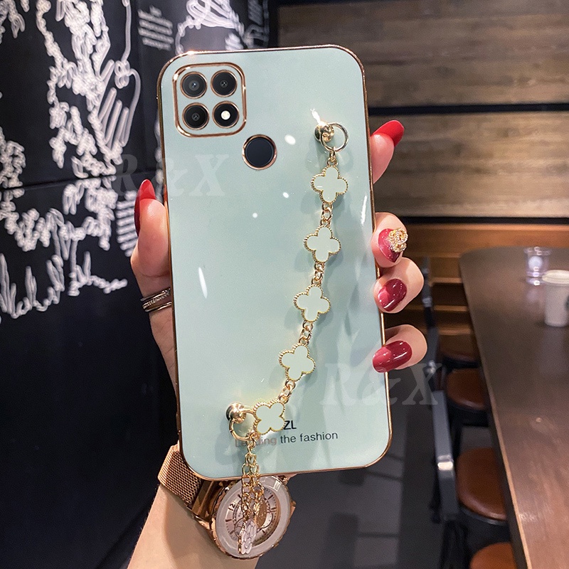 Ốp Điện Thoại Hình Cỏ Bốn Lá Cho Realme C21Y C25Y C35 C31 Realme8i 8 Pro C15 C12 C25 Narzo30A C25S 5i 6i 9i C3 C2 XT