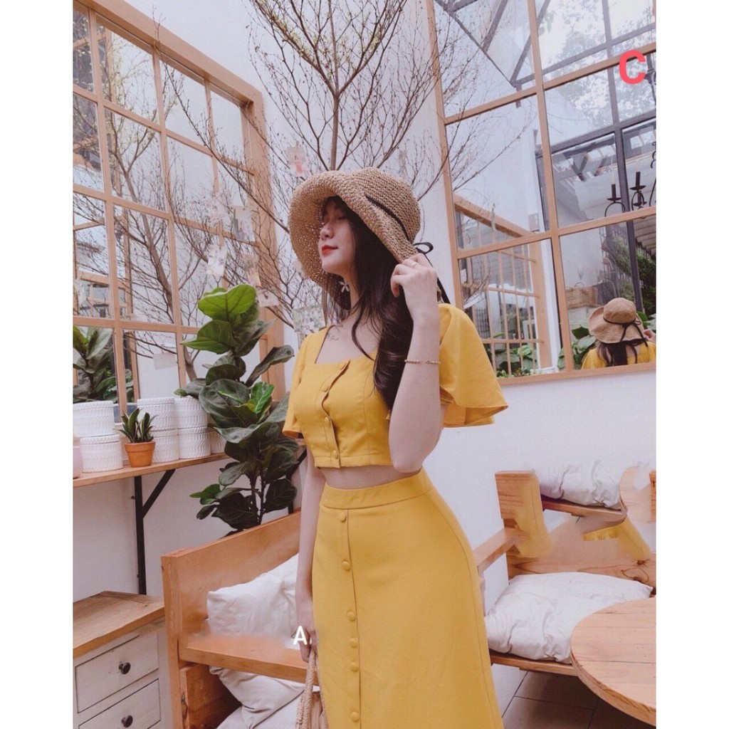 SÉT ĐẦM NỮ VÀ ÁO TAY BÈO SIÊU XINH THỜI TRANG THIẾT KẾ VESTA SD70