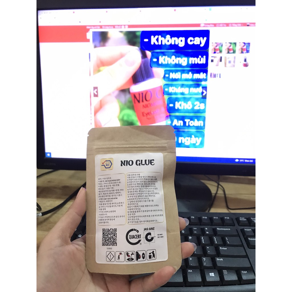 Keo Mối Mi Không Cay Nio Glue Monchery (5ml), Khô Chậm Dành Cho Người Mới Học Nối,Có Thể Tự Nối Được