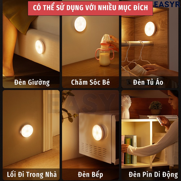 Đèn Led Cảm Ứng Thân Nhiệt 16 Bóng Chuyển Đổi 2 Màu EASYR Pin 700mah, Sạc USB, 16 Led | BigBuy360 - bigbuy360.vn