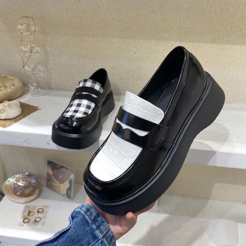 Giày Oxford da mềm đế cao thời trang