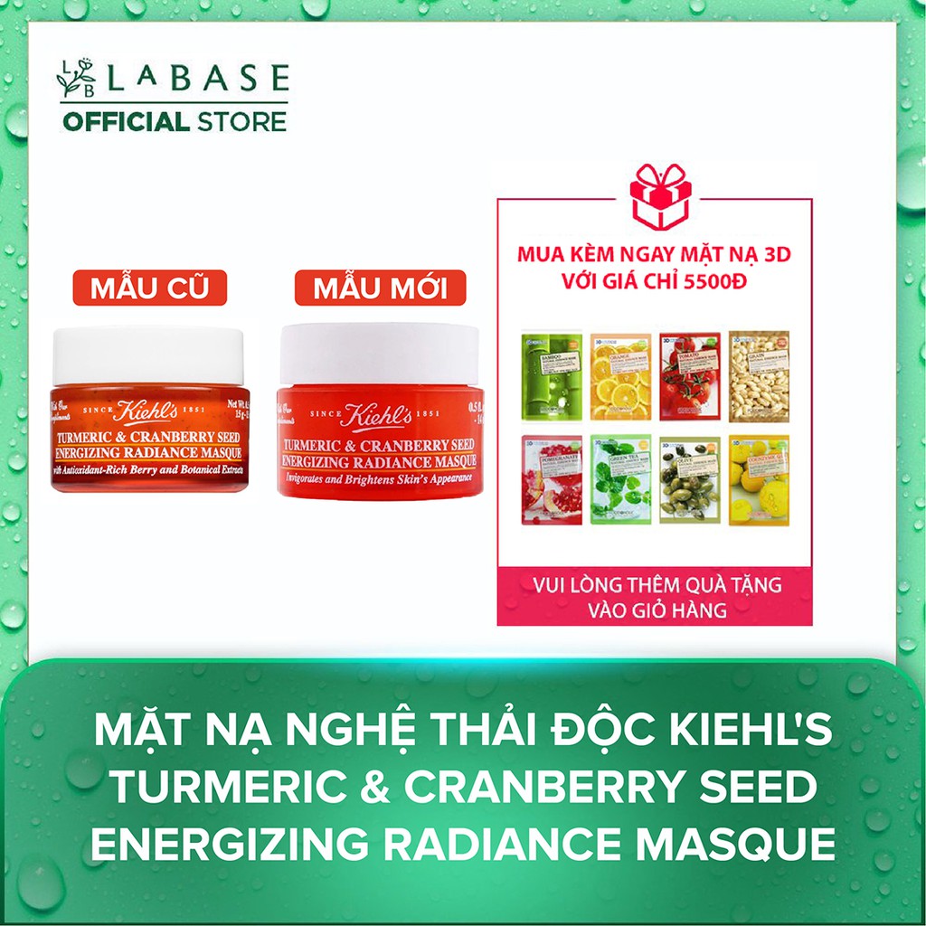 Mặt nạ nghệ Kiehl's Turmeric &amp; Cranberry Seed Energizing Radiance Masque 100ml