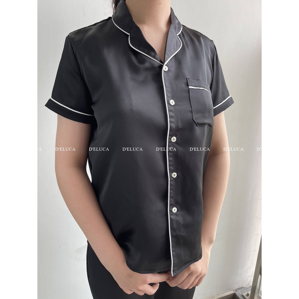 [Hình+Video Thật] Bộ Ngủ Dài Chất Liệu Lụa Hàn Cao Cấp Pijama Nữ Quần Dài Áo Cộc Màu Trơn Phối Viền Mềm Mại Mặc H | BigBuy360 - bigbuy360.vn