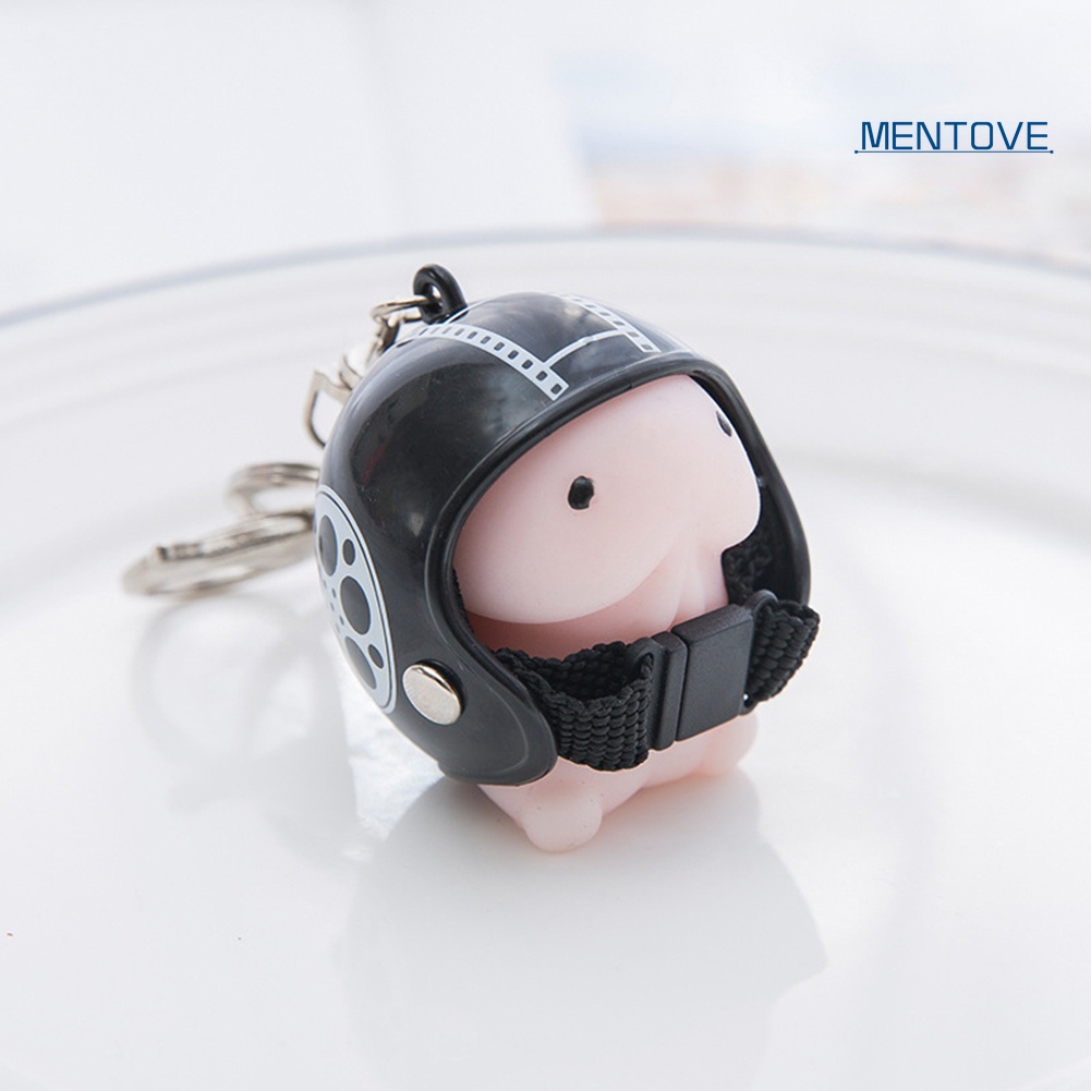 &lt; Đồ Chơi Mentove &gt; Móc Khóa Hình Mochi Mềm Đội Mũ Bảo Hiểm Trang Trí Nội Thất Ô Tô