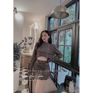 Bộ báo chất len dạ chân váy có lót quần sẵn hàng tại shop