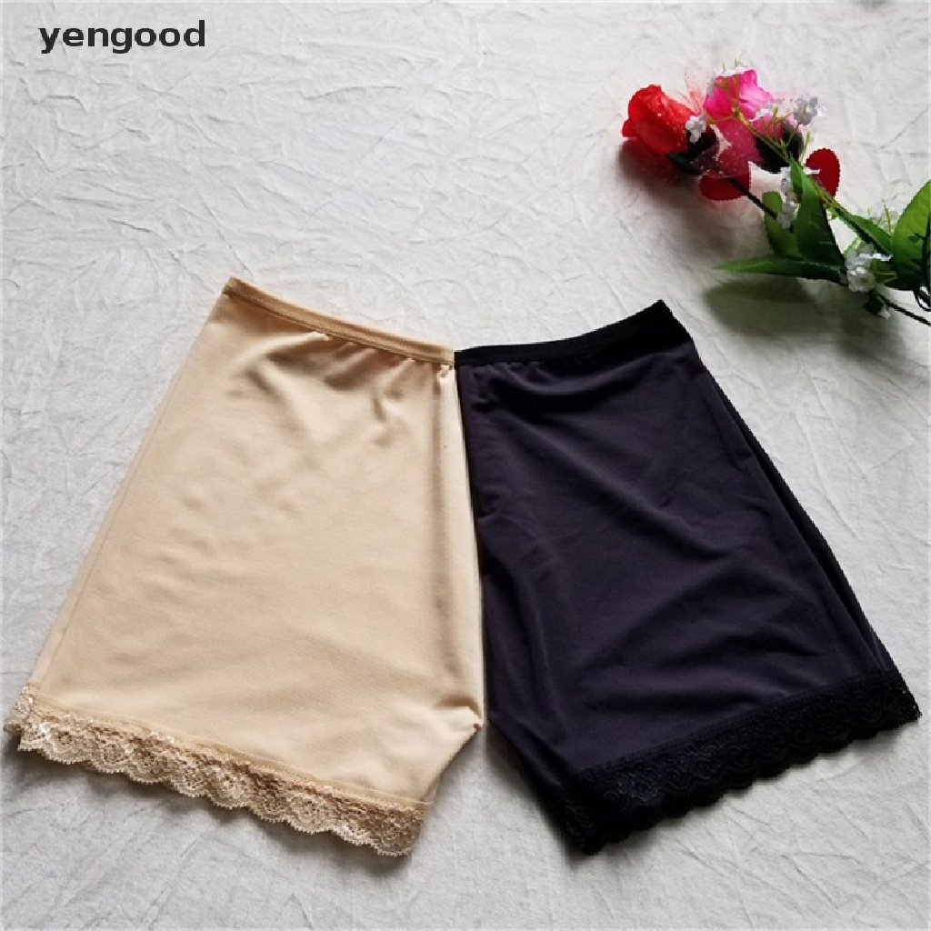 Quần Lót Boxer Ngắn Dáng Ôm Không Đường May Phối Ren Quyến Rũ Cho Nữ
