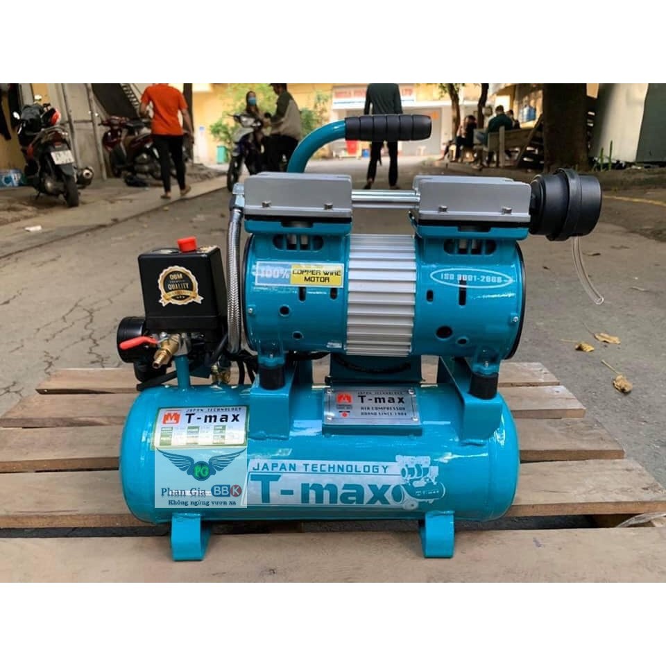 Máy nén khí T-max 12L, máy nén khí không dầu, máy phun sơn 100% dây đồng
