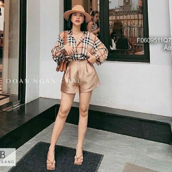 Áo sơ mi caro BB phôm rộng vải cao cấp