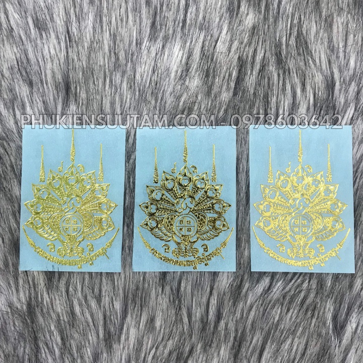 Linh phù Chim Công Vàng giàu có của Thái Lan dùng để dán điện thoại, bàn thờ ông địa may mắn -SP005573