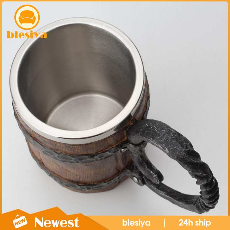 Cốc uống bia bằng gỗ phong cách Viking