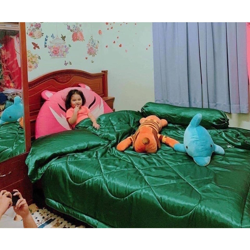 BỘ CHĂN GA PHI LỤA MÀU XANH LÁ