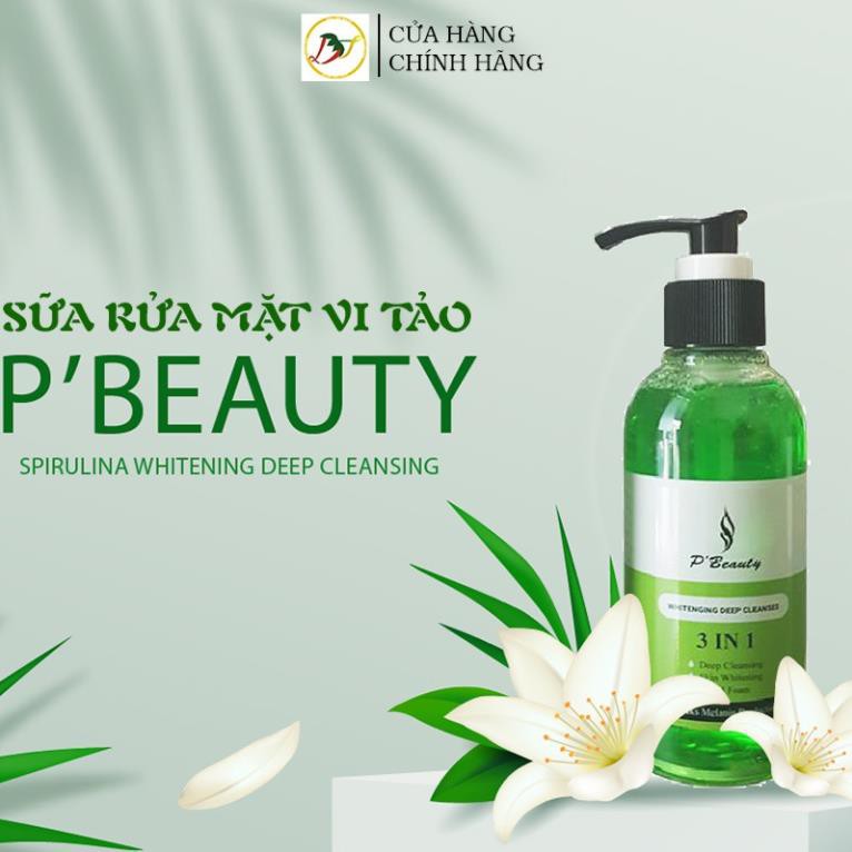 Sữa rửa mặt vi tảo P'beauty chai lớn 160g dịu nhẹ, phù hợp với mọi loại da