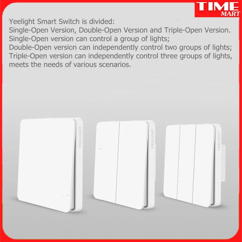 Công tắc tường thông minh 1,2,3 Nút Eelight - Hỗ trợ Slisaon - YLKG12YL / YLKG13YL / [TIME_MART siêu thị tiện ích ]