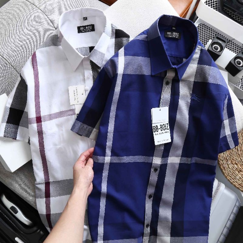 Áo sơ mi caro burberry tay ngắn cao cấp bigsize nam