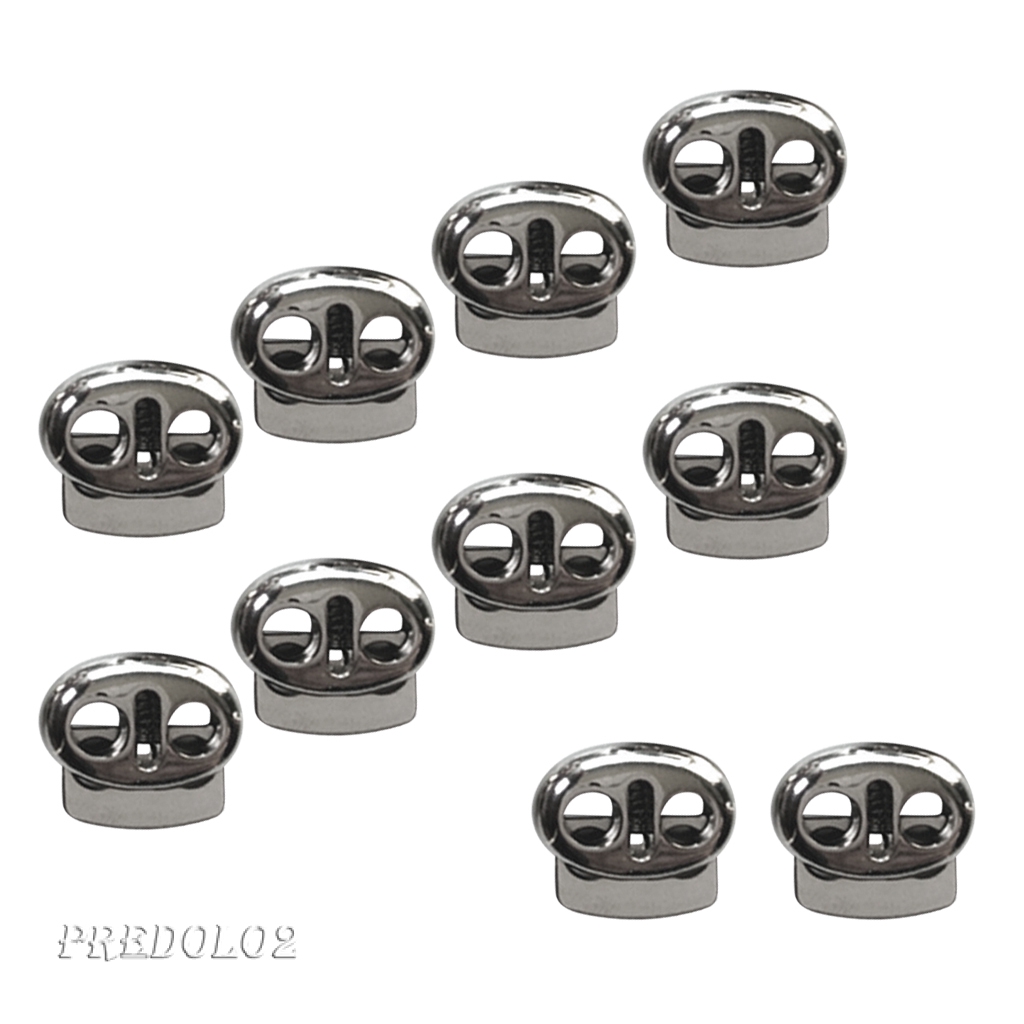 Gói 10 Phụ Kiện Kẹp Dây Hạt Đậu Kim Loại Hai Lỗ Chịu Được Sức Nặng Cho Paracord, Dây Thun