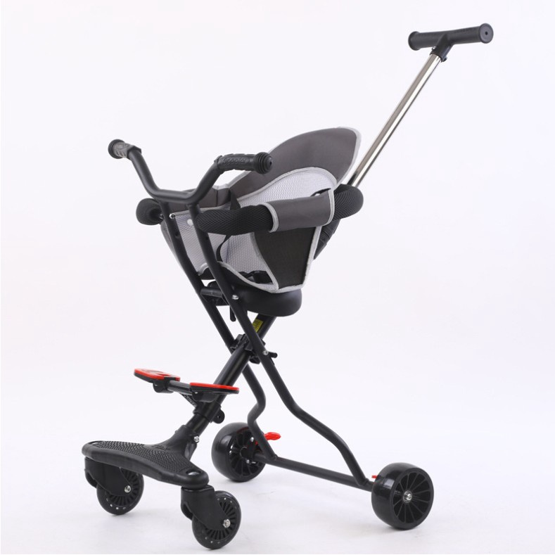 Xe Đẩy Trẻ Em Đi Du Lịch 168, Xe Đẩy 4 Bánh Tay Cong Gấp Gọn Cho Bé Có Giỏ Để Đồ