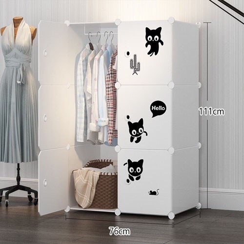 TỦ NHỰA LẮP GHÉP THÔNG MINH 6 Ô LOẠI KHỔ LỚN SÂU 47 CM