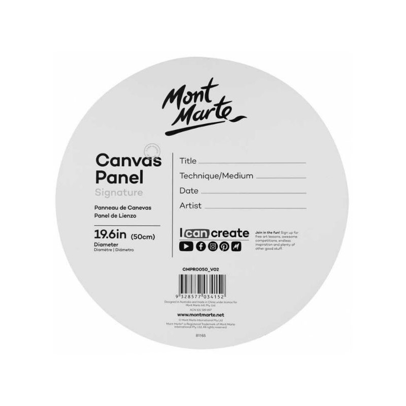 2 Toan Bố Vẽ Canvas Mont Marte 30,5x30,5cm