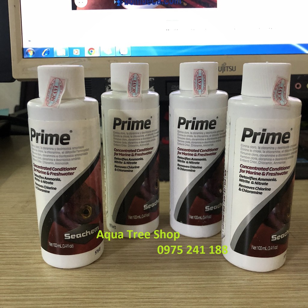 Seachem Prime dung dịch xử lý nước cho bể cá cảnh (loại bỏ chlorine, chloramine và giải độc ammonia)